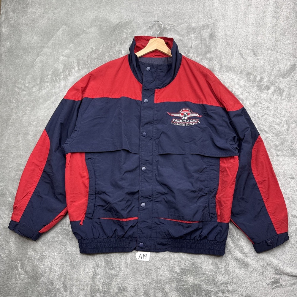 Vintage US Grand Prix 2000 Indianapolis Formula One F1 Jacket Mens XL Navy Red